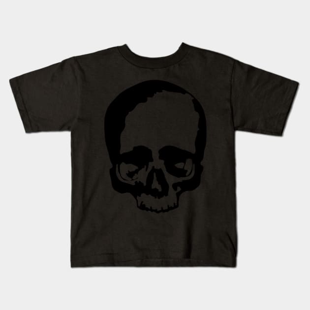 Niche Skull Island Mod Art  Black Skull Vector Kids T-Shirt by LailaLittlerwm